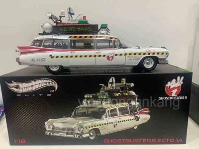 1/18 HOT WHEELS Cadillac Ghostbusters II ECTO 1A Elite X5470 Diecast Model Car - Image 1 of 4