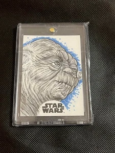 Yoda Topps Star Wars sketch card Nicholas Butler - Picture 1 of 2