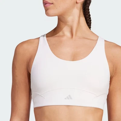 adidas Women's Don't Rest Alphaskin Medium Support Bra - White, USA Size: XS - Image 1 of 4