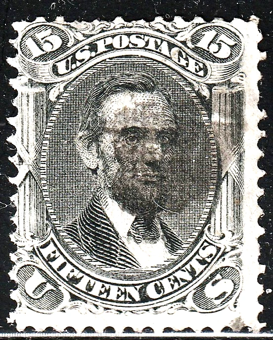 #98 US 15 CENT BLACK LINCOLN-USED-W/GRILL-FINE-VF - Image 1 of 1