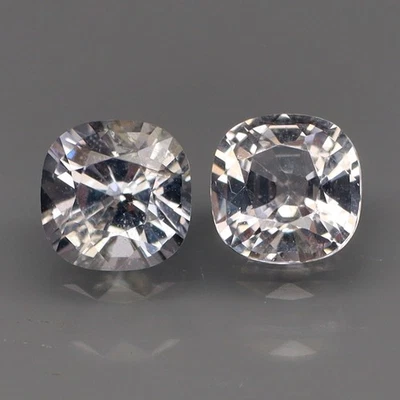 Cojín 5,5x5,5 mm.PAR Espinela Azul Platino Natural Myanmar Fuego Completo 1,85Ct. Foto 1 de 4