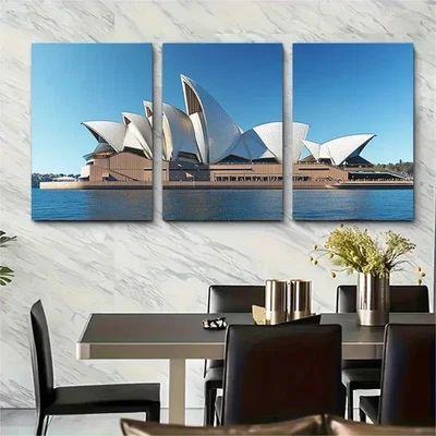 3pcs  Sydney Opera House Art Australia Travel  Wall Art Canvas  Unframed/Framed - Image 1 of 4