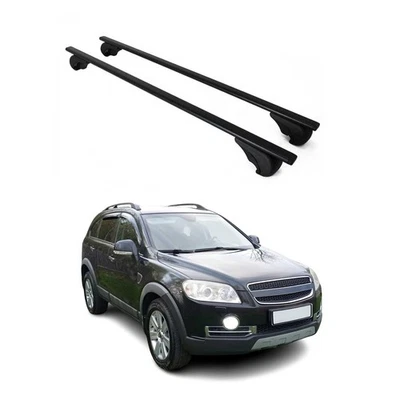 Racks de teto barras transversais suporte durável para Chevrolet Captiva Sport 2008-15 preto - Imagem 1 de 4