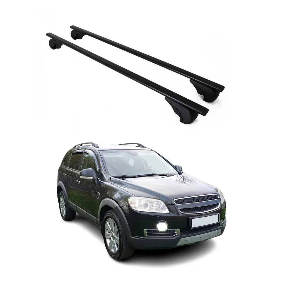 Barras transversales de techo duraderas para Chevrolet Captiva Sport 2008-15 negras Foto 1 de 4