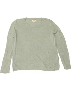 FAT FACE Womens Crew Neck Jumper Sweater UK 10 Small Green Linen CH40 - Picture 1 of 3