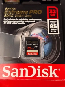 SanDisk 32GB 95MB/s Extreme Pro SDHC Memory Card UHS-I V30 SD U3 - Picture 1 of 3