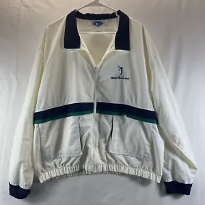 Chaqueta abierta Starbus vintage para hombre blanca cremallera completa cuello blanco marlín talla XL - Imagen 1 de 21