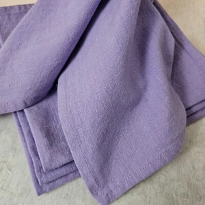 Harman Home Collection Napkins Set of 4 Handwoven 100% Cotton Purple 16x16" - Picture 1 of 9