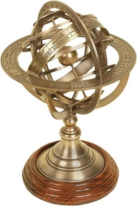 Nautical Brass Armillary Desktop Globe Marine Vintage Astrolabe Globe Armillary - Imagen 1 de 3