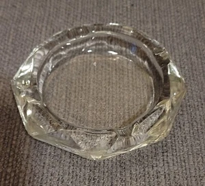 Vintage 4 5/8' Octagon Shape Glass Ashtray - Picture 1 of 5