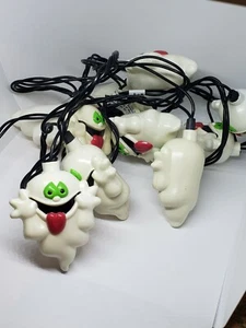 Vintage Halloween Spooky Ghost/Skeleton Of Lights Work (10 ghosts) - Picture 1 of 4