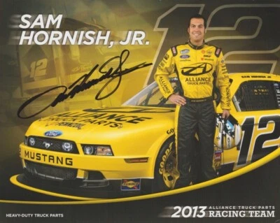 2013 Sam Hornish, Jr. signed Alliance Truck Parts NASCAR Nationwide postcard - Image 1 of 2