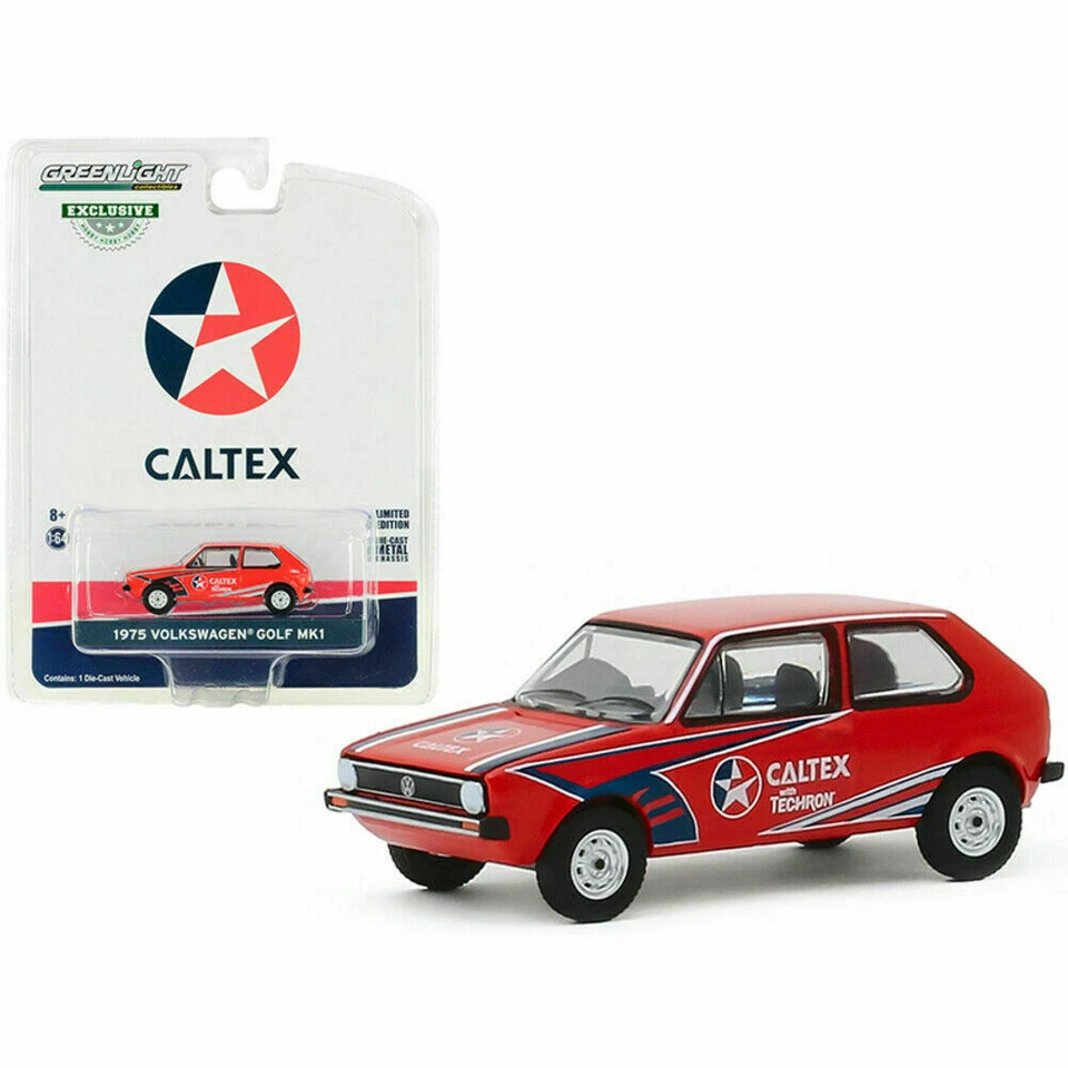 Volkswagen Golf MK I 1975 Greenlight 1/64 rojo con Caltex con Techron 30132-5B1  Foto 1 de 1