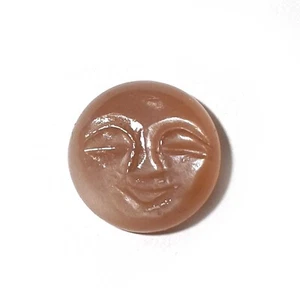 Natural Peach Moonstone Hand Carved Face Loose Gemstone 16 MM 11.10 CT - Picture 1 of 4
