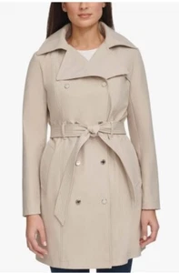 CALVIN KLEIN Double Breasted Trench Coat With Detachable Hood Beige XXL - Picture 1 of 7