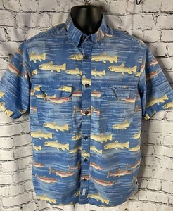 Cabela's Men’s  Med S/S Button-Front Multicolor  Vented Fishing Shirt - Picture 1 of 4