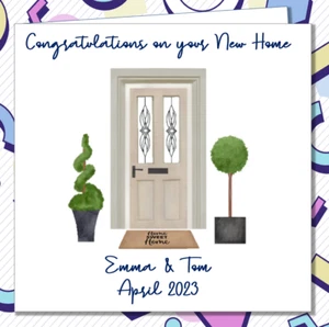 Tarjeta de Calentamiento Casa Nueva Personalizada Hogar Nuevo Hogar Felicitaciones/JO - Imagen 1 de 4