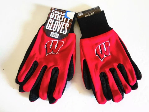 TWO (2) PAIR OF WISCONSIN BADGERS, SPORT UTILITY GLOVES FROM FOREVER COLLECTABLE Cover