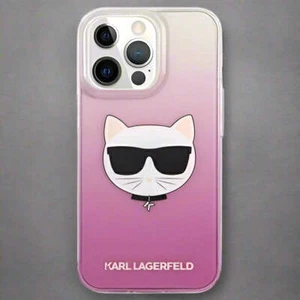 Karl Lagerfeld iPhone 13 Case Pink Cat Choupette Iconic Hard Bumper NIB - Photo 1 sur 7