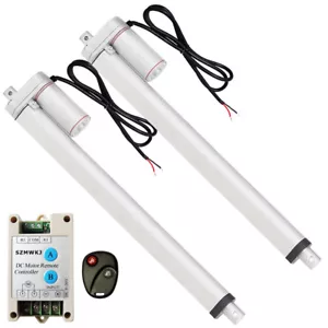 1500N 2x Heavy Duty 18" Stroke 330lbs 12V Linear Actuator &Wireless Control Kits - Picture 1 of 12