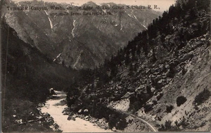 POSTAL EN LA LÍNEA GRAN FERROCARRIL DEL NORTE TUMWATER CANYON WASHINGTON - Imagen 1 de 2