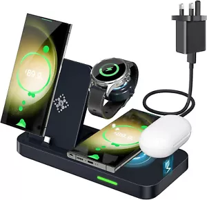 Wireless Charger Fast Charge for Samsung Galaxy S24/S23/S22/S21/S20, 4 in 1 - Picture 1 of 6