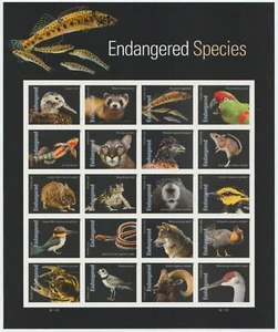 USA Sc. 5799 (F) Especies en Peligro 2023 MNH Panel de 20 - Imagen 1 de 1