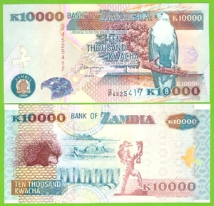 ZAMBIA 10000 KWACHA 2001 P-42b  UNC RARE DATE - Picture 1 of 3