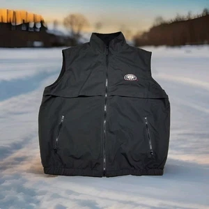 ✅CHENERAL schwarze Wende Fleece Weste Herren L Ketchikan Alaska gesticktes Logo - Bild 1 von 12