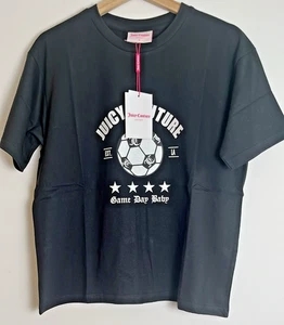 JUICY COUTURE - FOOTBALL T SHIRT - SIZE S - BLACK - Picture 1 of 7