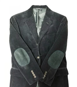 VTG Polo Ralph Lauren Navy Corduroy Blazer Jacket 90s Triangle Tag Elbow Patch M - Picture 1 of 5