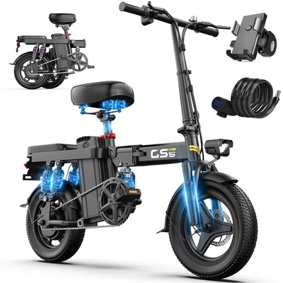 Foldable Electric Bike for Adults, 48V 10AH  Commuter Bicycles UL 2849 Certified - Image 1 of 4