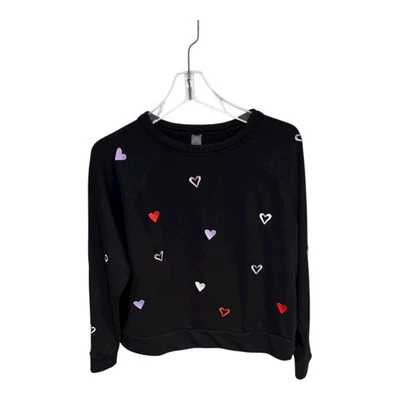 Sudadera Lou & Gris Negra con Corazones-Talla S Foto 1 de 3