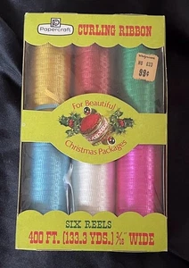 Vtg PAPERCRAFT Curling Ribbon NOS Christmas Packages 400ft 6 Colors - Picture 1 of 8