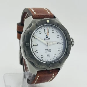 Orologio BOLDR Odyssey Uomo Automatico Quadrante Bianco Cristallo Zaffiro 50ATM Pelle - Foto 1 di 7