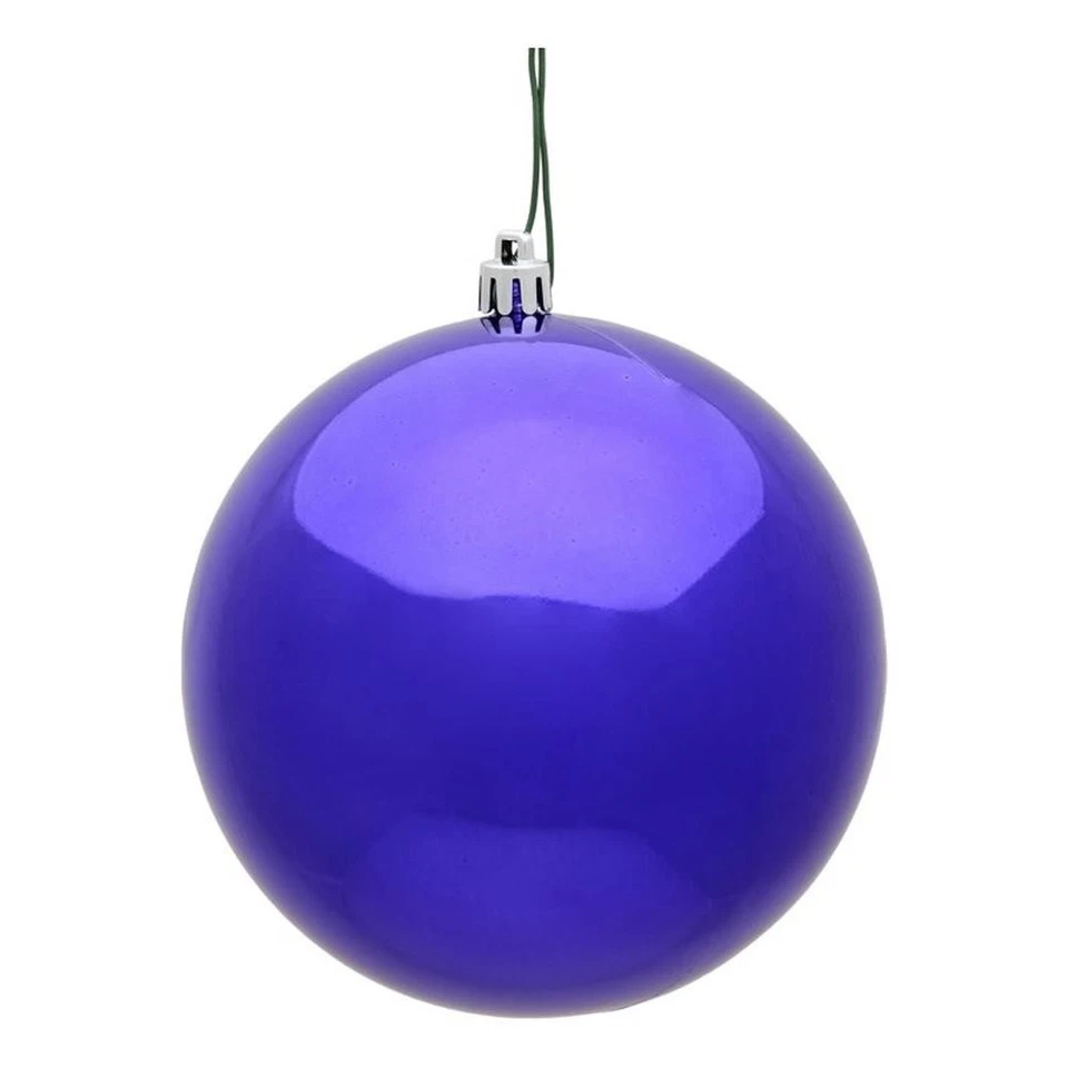 Vickerman 10" Contemporary Plastic Ball Ornament in Shiny Purple - Изображение 1 из 1