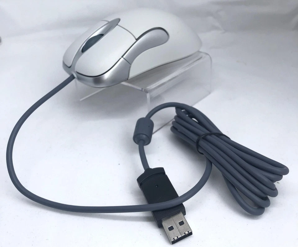 Microsoft Intellimouse 1.1A Optical Mouse - White/Silver (D58-00021) - Image 1 of 1