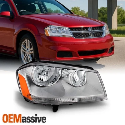 Faro lateral derecho pasajero transparente cromado para Dodge Avenger 2008-2014 Foto 1 de 4