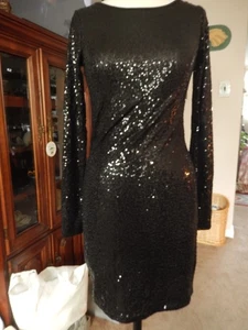 Kensie Full Sequin Cocktail Dress Stretch Long Sleeve Size Small - Picture 1 of 8