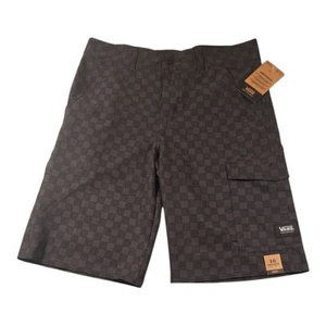 Vans Boy's Polyester Shorts Checkard Black Size 16 - Picture 1 of 12