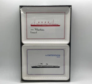 6 VTG Ship Design Trays- Normandie, Michaelangelo, France, United States... BOX - Picture 1 of 11