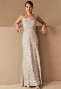 BHLDN Anthropologie Jenny Yoo collection Dahlia maxi gown Size 4 in satin - Picture 1 of 9