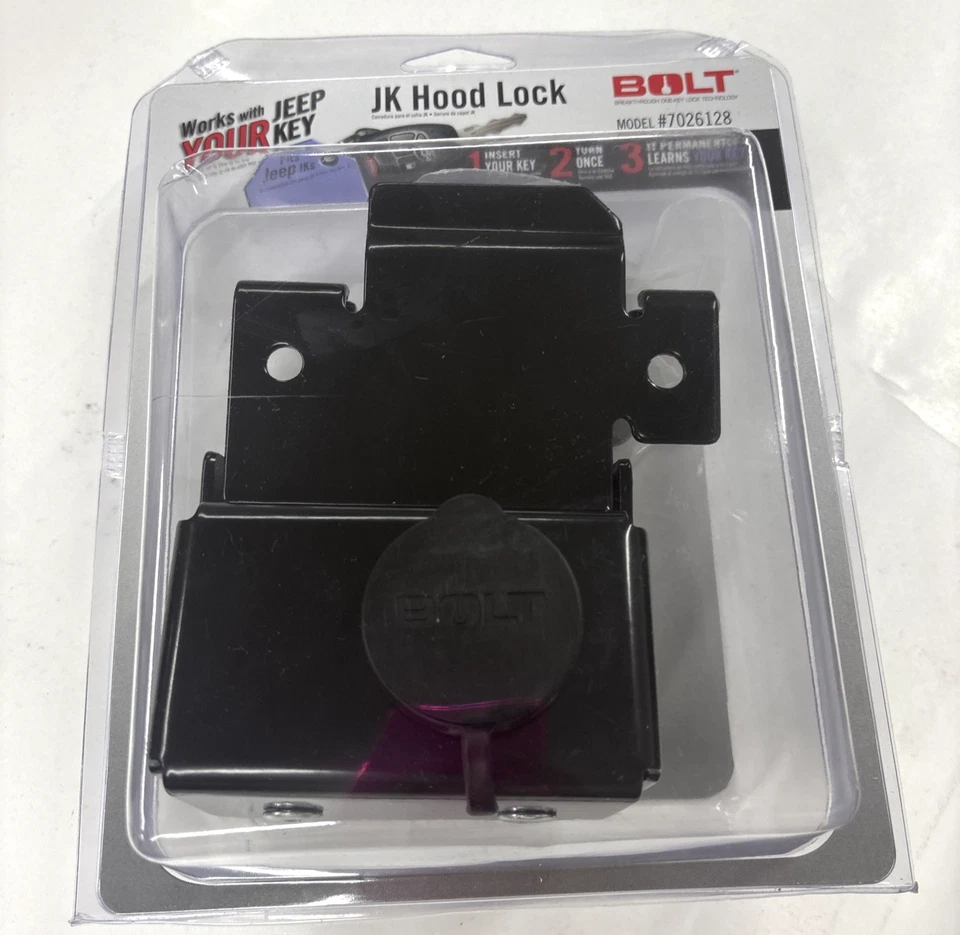 Perno 7026128 Single 2007+ Jeep Wrangler JK Bloqueo de capó utiliza tu llave de encendido Foto 1 de 4