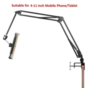 Adjustable Long Arm Tablet Holder for 4-11 Inch Devices - Bed & Desktop Use - Picture 1 of 10