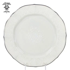 NEW Noritake CHANDON PLATINUM  8-3/8" Salad Plate Ivory White Floral 7367 - Picture 1 of 11