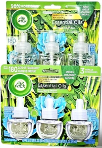(2 Ct) 3 Air Wick Essential Oil Refills Blue Agave & Bamboo Air Freshener - Picture 1 of 1