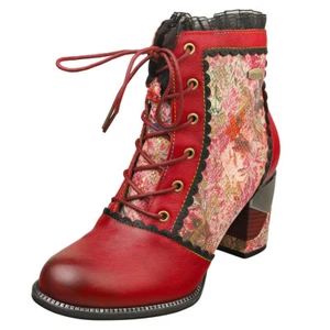 Laura Vita Maevao 14 Femme Rouge Multicolore Bottes Bottines - 38 EU - Imagen 1 de 8
