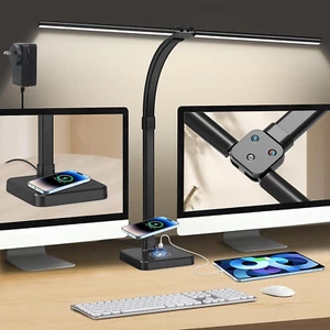 LED Architect Desk Lamp 79Cm, 48W Double Head Monitor/Piano Light with Wireless - Picture 1 of 11