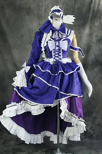 H-050 M/L/XL/XXL Vocaloid Miku Purple Cosplay Costume Set Costume Dress - Picture 1 of 12