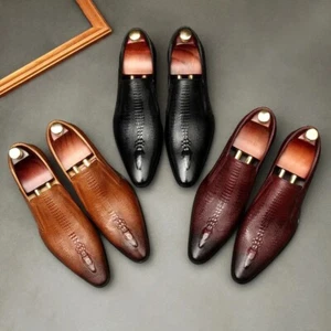 Mens Wedding Oxford Shoes Genuine Leather Brogue Men's Dress Shoes Men - Picture 1 of 18